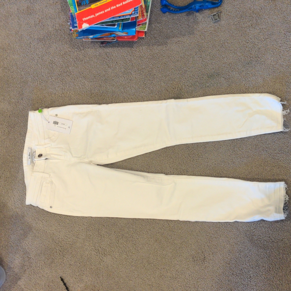 Sam Edelman The Kitten mid rise so many crop white jeans